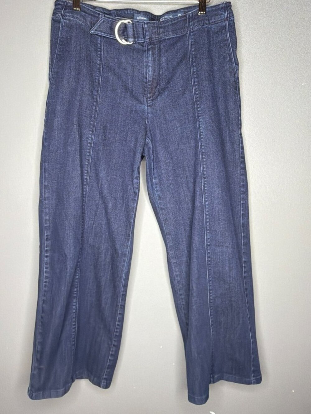 J. Jill Metropolitan Full Leg Jean Belted Women's 12 Petite Dark Wash